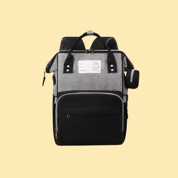 Mommy Bag with Changing Mat – Waterproof & Stylish - Grey-Black