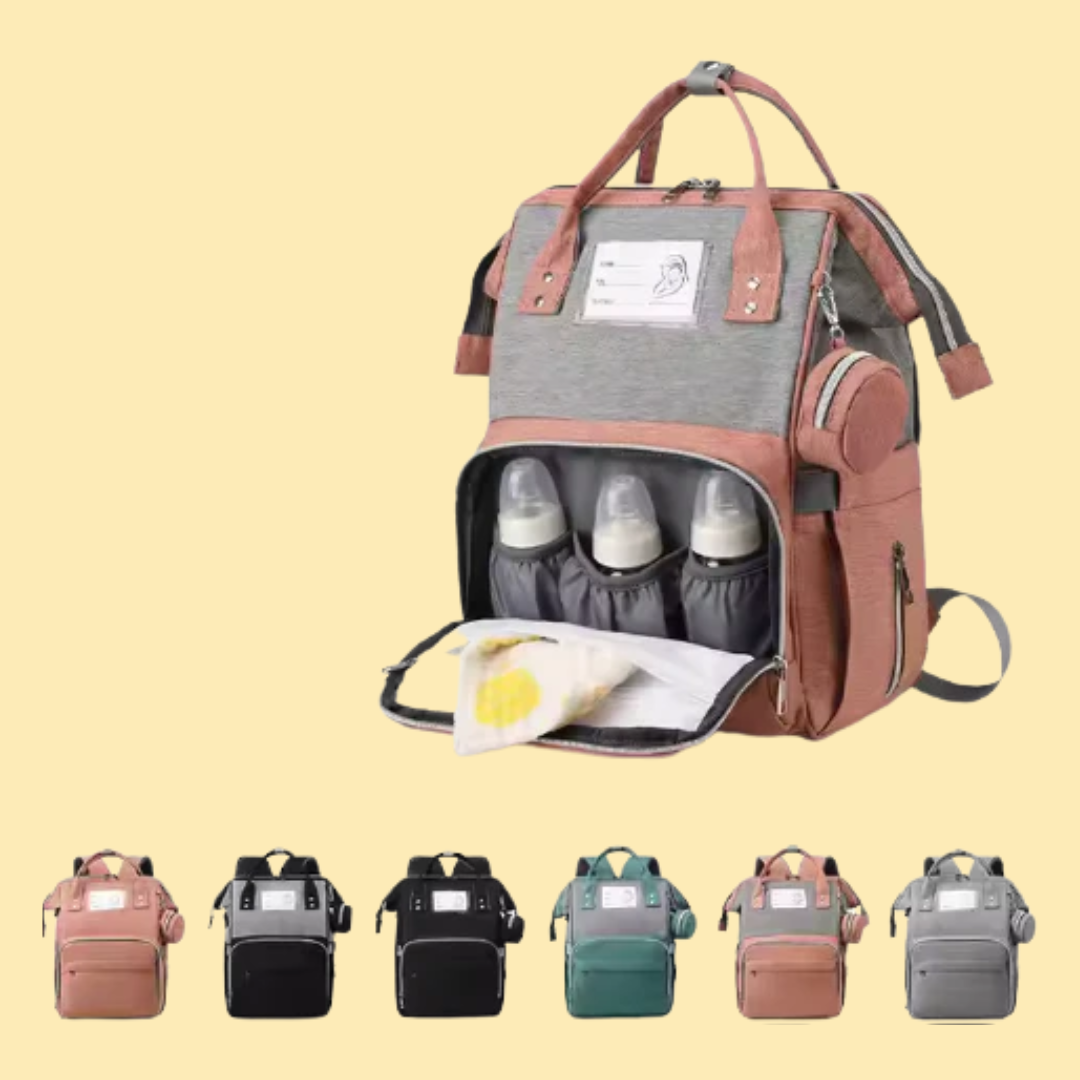 Mommy Bag with Changing Mat – Waterproof & Stylish - Pink