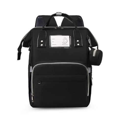 Mommy Bag with Changing Mat – Waterproof & Stylish - Black